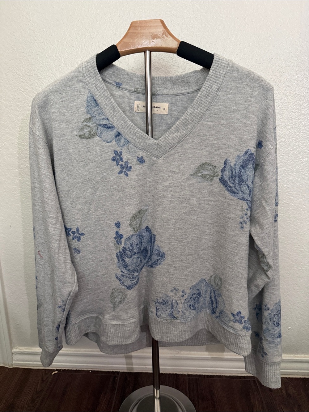 Lucky Brand Light Gray Knit Top with Branded Tag